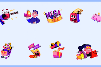 create custom animated icons or stickers in lottie, GIF