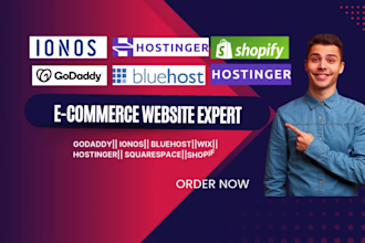 design ecommerce hostinger website webshop shopify godaddy shopify website wix