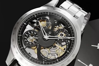 3d watch animation, cinematic timepiece cgi, luxury wristwatch video houdini c4d