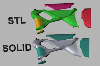 convert ai, stl, obj, fbx to stp solid bodies