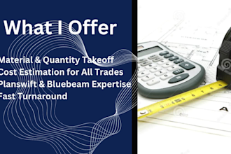 do material takeoff, quantity takeoff and construction cost estimation