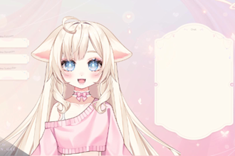 make animated twitch overlay, panels, schedule for vtuber streamer