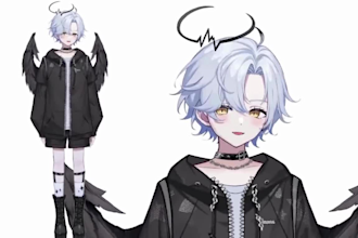 design and rigging vtuber live2d model for streaming anime 3d vtuber commission