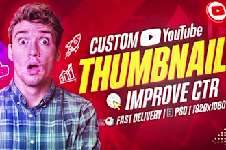 design attractive clickbait amazing youtube thumbnail in 3hr