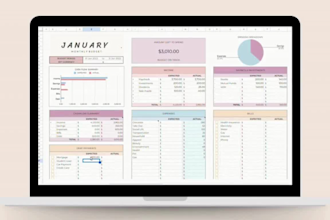 design custom full automation excel google spreadsheet budget planner formulas