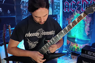 record crazy guitar solo for your metal, rock, punk song