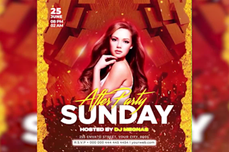 do animated dj, party, event motion flyer