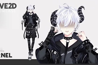 design and rig live 2d vtuber model 2d vtuber model vtuber commission 2d anime