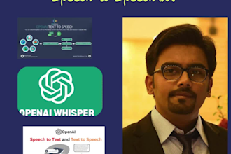 create speech to text, text to speech using openai and gpt