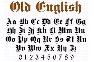design your calligraphy in old english logo