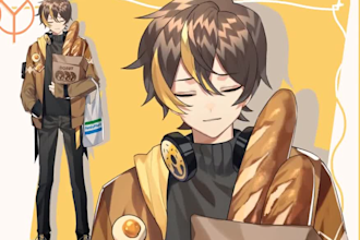 do live 2d vtuber model and character design ready   anime avatar, vtuber