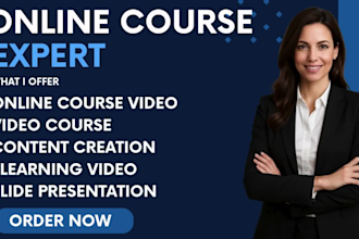 create elearning online course video, video course using heygen synthesia fliki