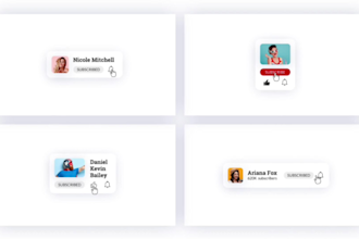 professionally create youtube subscribe and like button animation