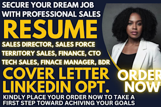 write resume for sales, sales director, finance, tech sales, realtor, sdr