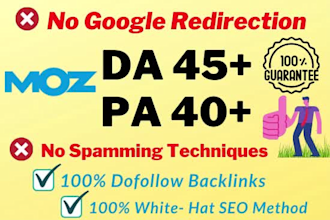 increase domain authority da 45 plus with top backlinks