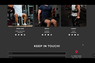 design a personal fitness trainer, workout, and gym website