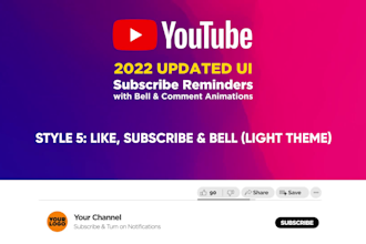 make the updated 2023 youtube subscribe bell and comment reminder animation