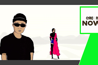 create 2d animated music video, 2d explainer video animation