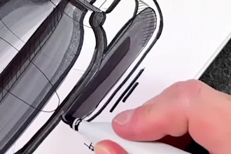 create 3d design sketches, technical illustration and product line art