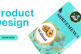 design label, pouch or box packaging with all files in 2 day