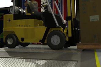 do 3d industrial video, safety animation for warehouse hazards and heavy machine