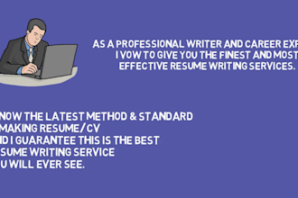 professionally write and edit student, military transition and federal resume