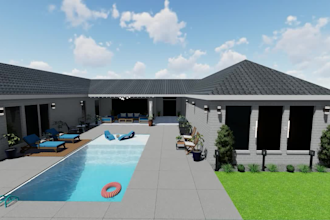 design landscape, garden, patio, pool, deck and backyard