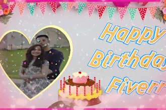 create a happy birthday slideshow video