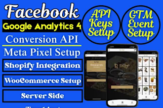 setup google analytics 4 shopify meta facebook pixel woocommerce GTM API