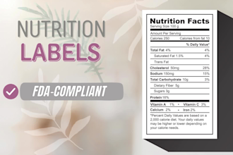 make fda, cfia, fsanz compliant nutrition fact and drug fact labels for you