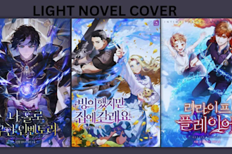 do light novel cover, webcomic, webtoon cover, webnovel cover, comic book cover