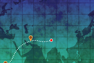 create travel map route animation and point your location