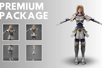 creat 3d modeling character, for game and rendering in cartoon style