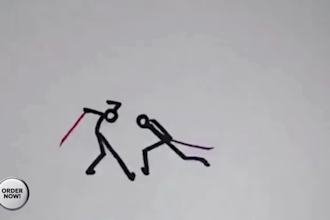 do unique 2d stickman figure animation, 2d fighting stick figure animation video
