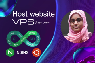 deployment web site vps server nginx hosting  with SSL ci cd