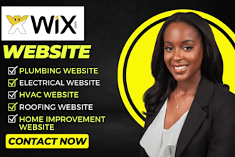 design wix plumbing, electrical, hvac, roofing website home improvement website