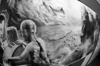 create any surreal or anamorphic drawing