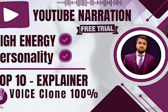 professional deep voice over powerful narration for youtube
