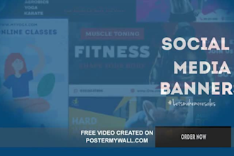 make minimal social media banner and google ads