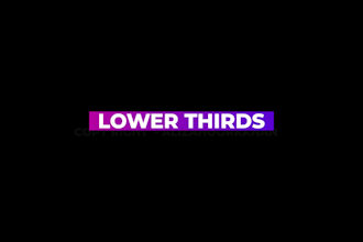 animate text titles lower third with motion graphics