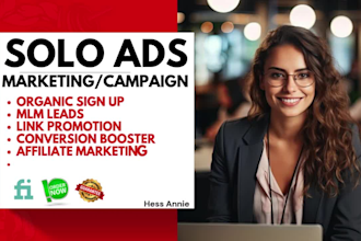 do solo ads promotion, affiliate link marketing, leads sign up, blast campaigns