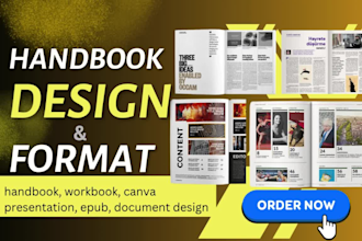 format, design handbook, epub, workbook, canva presentation, document design