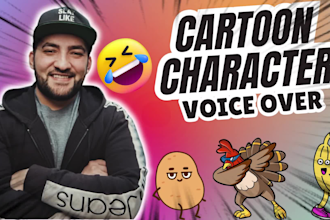 record a cartoon character voice over