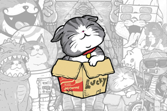 create awesome cat illustration