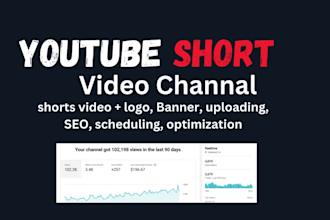 create youtube shorts video channel with 100 videos, faceless shorts