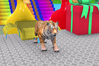 make 3d crossing fountain animals cartoon for kids