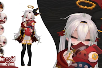 design and rig female and male live2d vtuber model anime live2d model for vtuber
