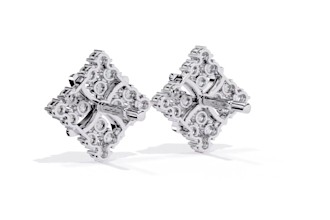 3d printable jewelry design of earrings with diamonds