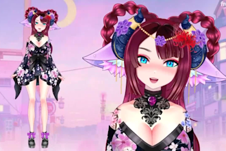 draw rig sketch high quality live 2d vtuber model streaming avatar