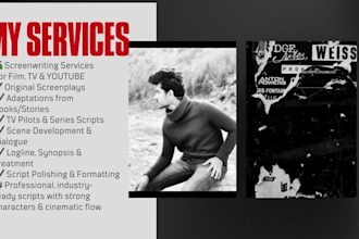 write or edit screenplays, movie scripts, and youtube video scripts